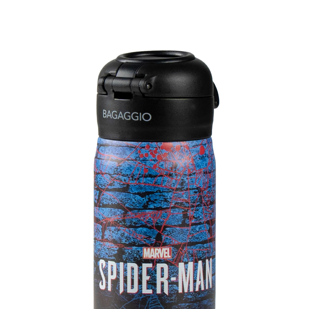 0161050035001 - GARRAFINHA TERM 350ML HOMEM ARANHA 26P  AZUL ESCURO U -6-